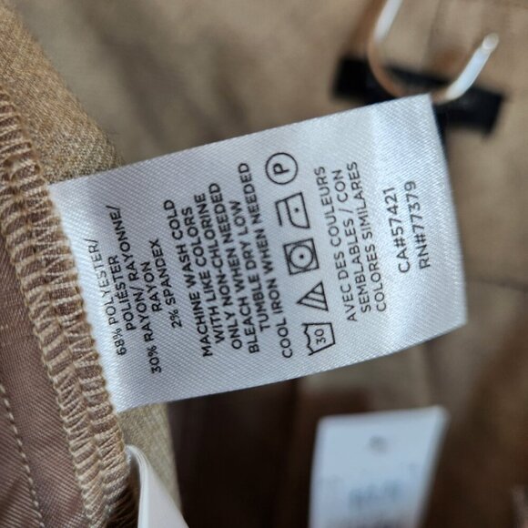 Ann Taylor Pants 14 Women's Tan The Trouser Mid Rise Office Career NEW - Picture 11 of 11